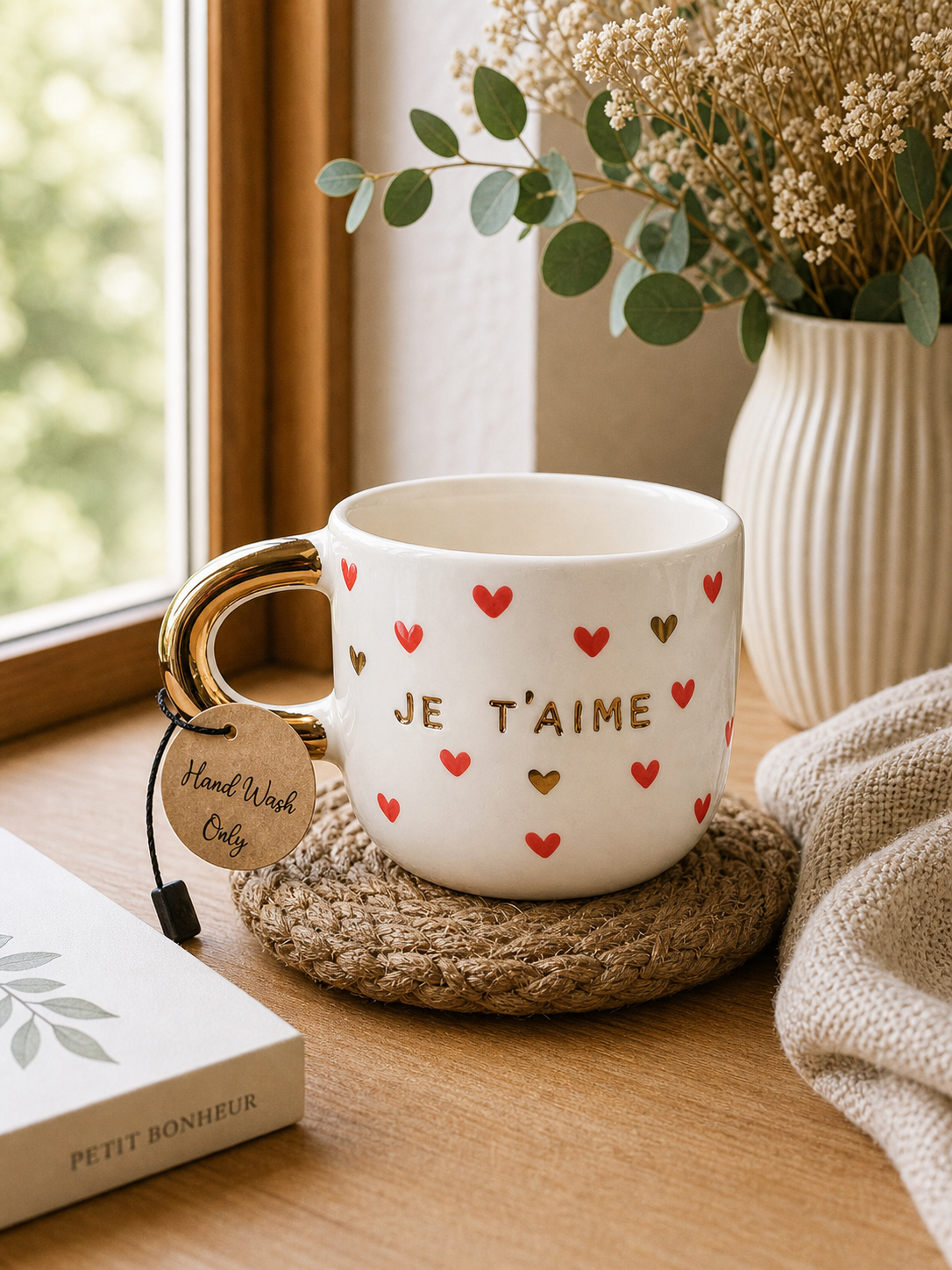 Tasse Je t'aime - Cœurs rouges